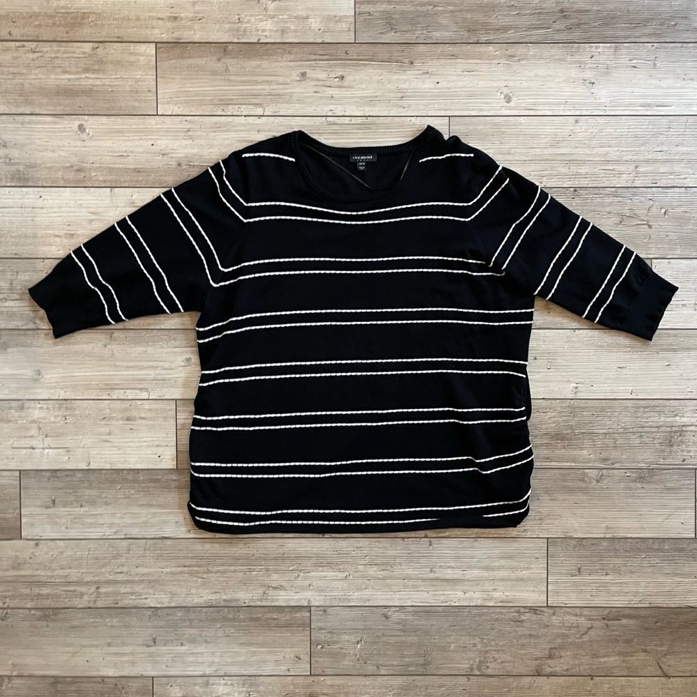 Lane Bryant | Black and White Stripped 3/4 Sleeve Sweater | Size: 22/24